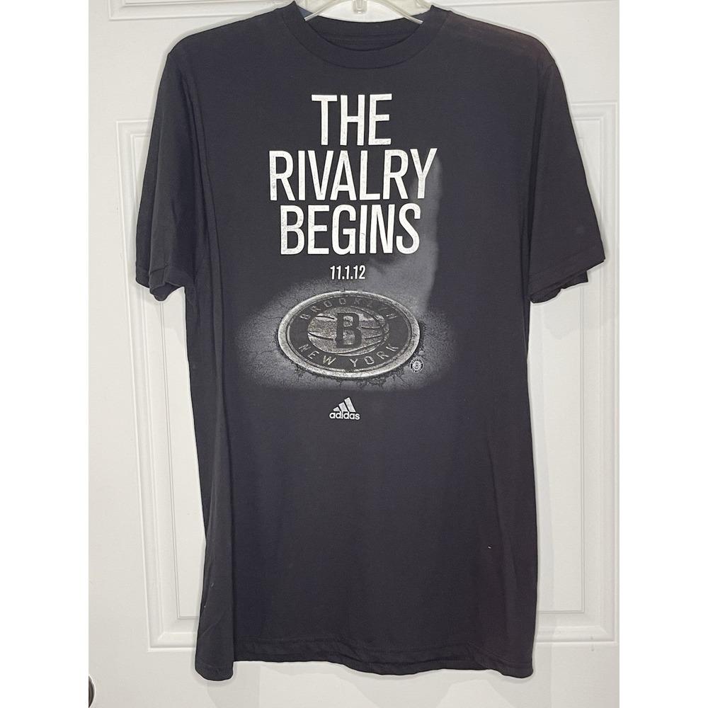NWT Adidas Brooklyn Nets Medium Black 'The Rivalry Begins' 11.1.12 Rare Deadstoc